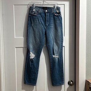 Black Orchid Joan Roll the Dice High Waisted Crop Jeans